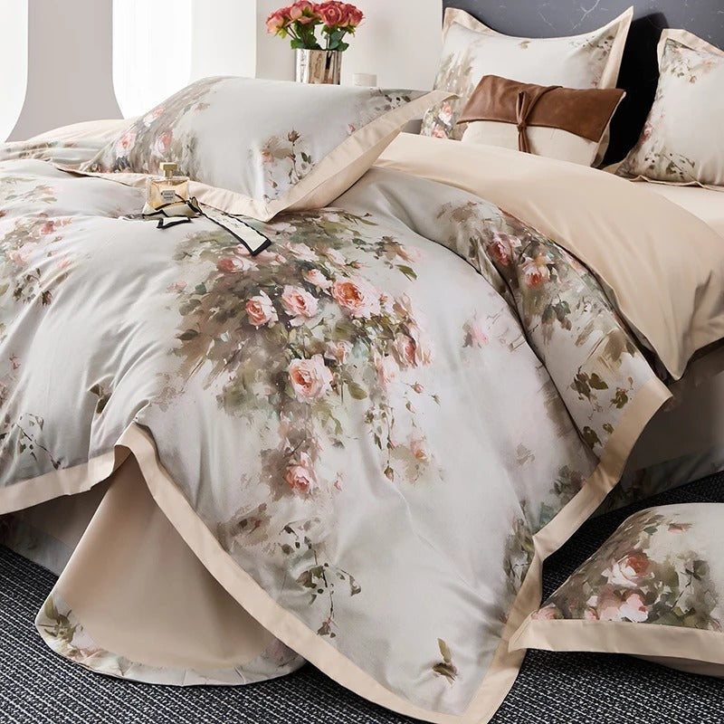Blush Rose Egyptian Cotton Bedding Set - 800TC