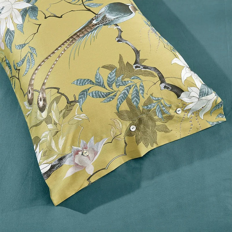Golden Birds Egyptian Cotton Bedding Set - 600TC