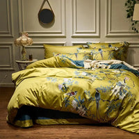 Golden Birds Egyptian Cotton Bedding Set - 1000TC