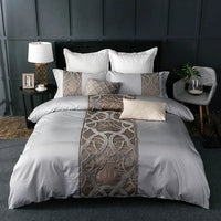 Embroidered Egyptian Cotton Bedding Set 600TC | Bronze Loop