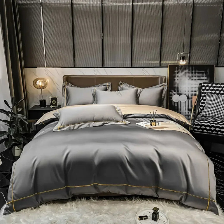 Plain Egyptian Cotton Bedding Set 800TC | Classic Colours in Charcoal