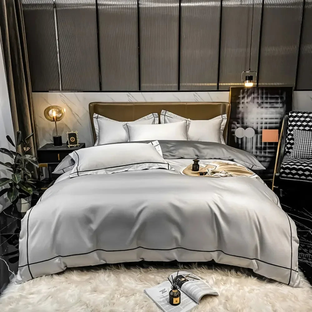 Plain Egyptian Cotton Bedding Set 800TC | Classic Colours in Silver Grey