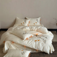 Embroidered Egyptian Cotton Bedding Set 1000TC | Marigold Bow