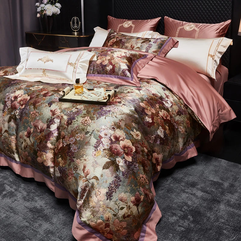 Printed Egyptian Cotton Bedding Set 1200TC | Antique Garden