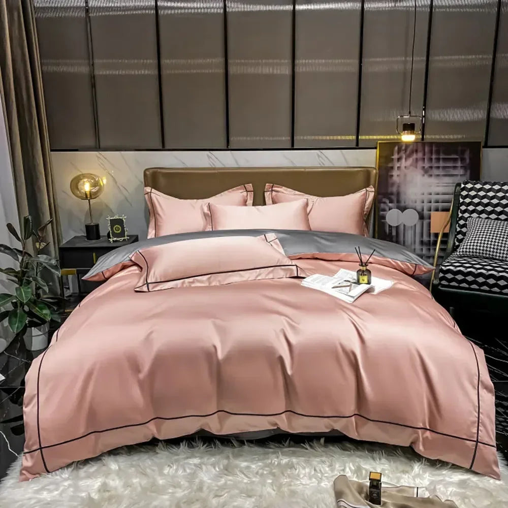 Plain Egyptian Cotton Bedding Set 800TC | Classic Colours in Rose Pink