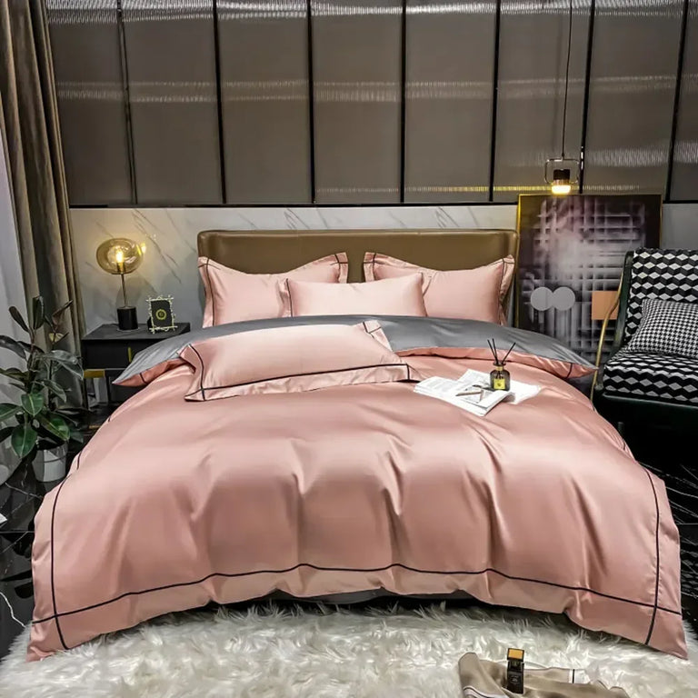 Plain Egyptian Cotton Bedding Set 800TC | Classic Colours in Rose Pink