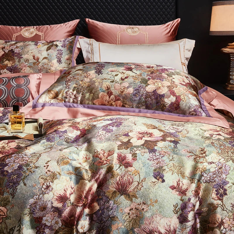 Printed Egyptian Cotton Bedding Set 1200TC | Antique Garden