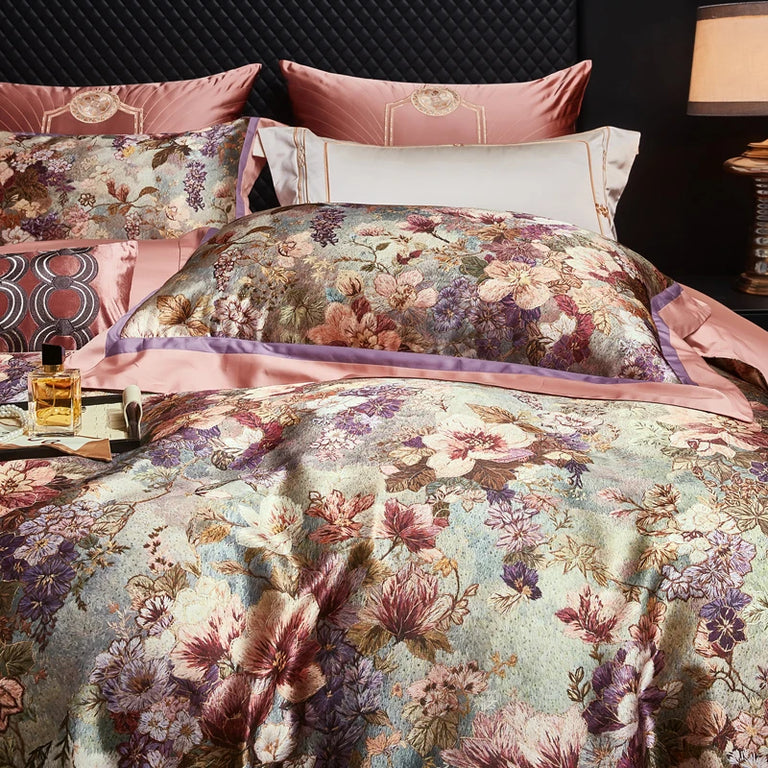 Printed Egyptian Cotton Bedding Set 1200TC | Antique Garden