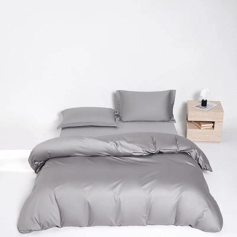 Plain Egyptian Cotton Bedding Set 600TC | Soft Colours in Grey