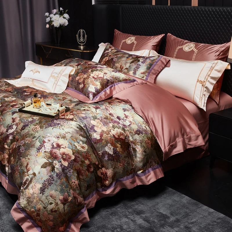 Printed Egyptian Cotton Bedding Set 1200TC | Antique Garden