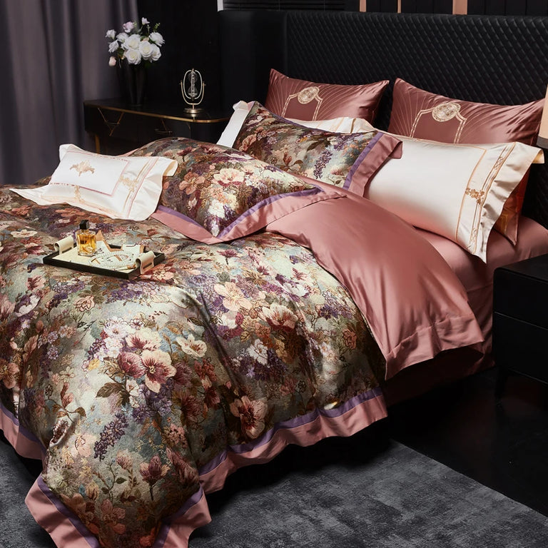 Printed Egyptian Cotton Bedding Set 1200TC | Antique Garden