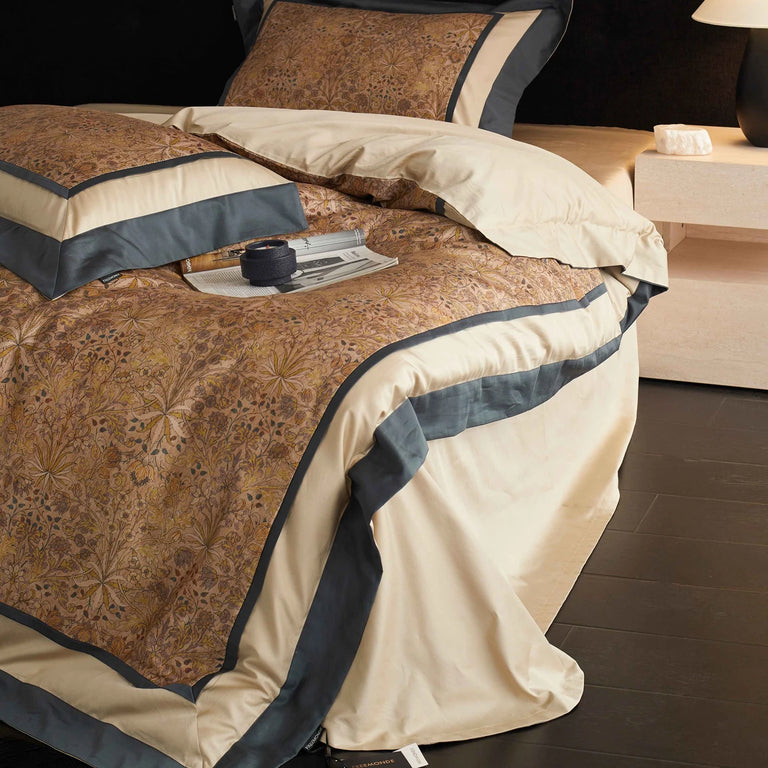 Printed Egyptian Cotton Bedding Set | Copper Paisley design 1