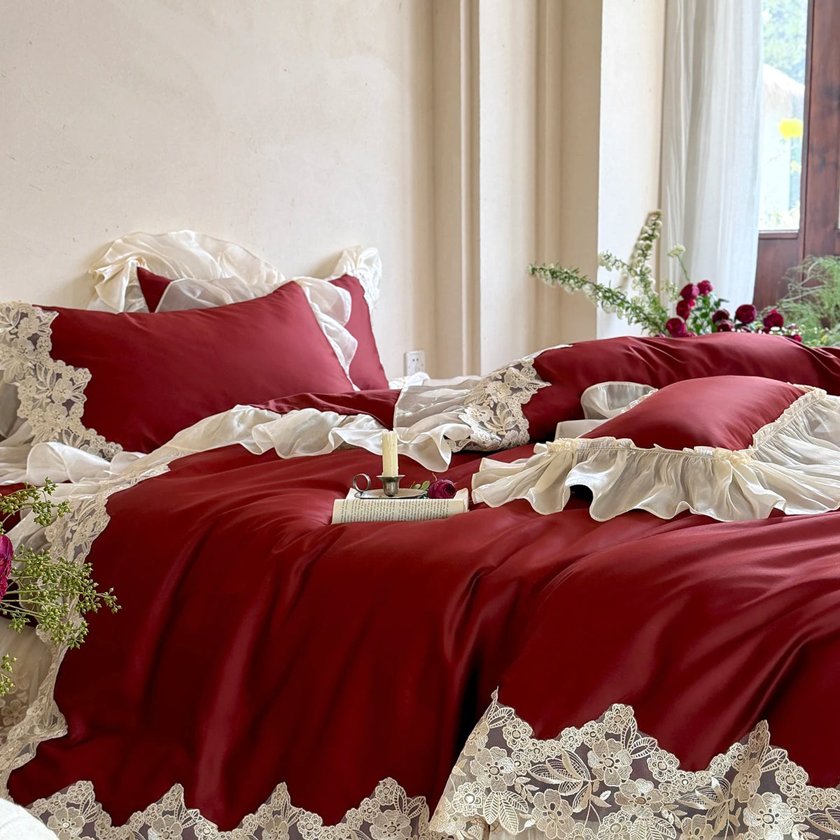 Lace Egyptian Cotton Bedding Set 900TC | Bridal Lace
