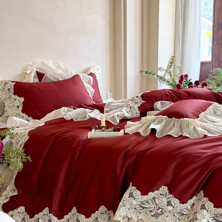 Lace Egyptian Cotton Bedding Set 900TC | Bridal Lace