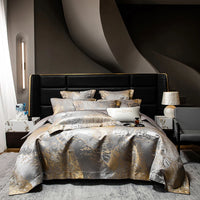 Jacquard Egyptian Cotton Blend Bedding Set 1000TC | Gilded Marble