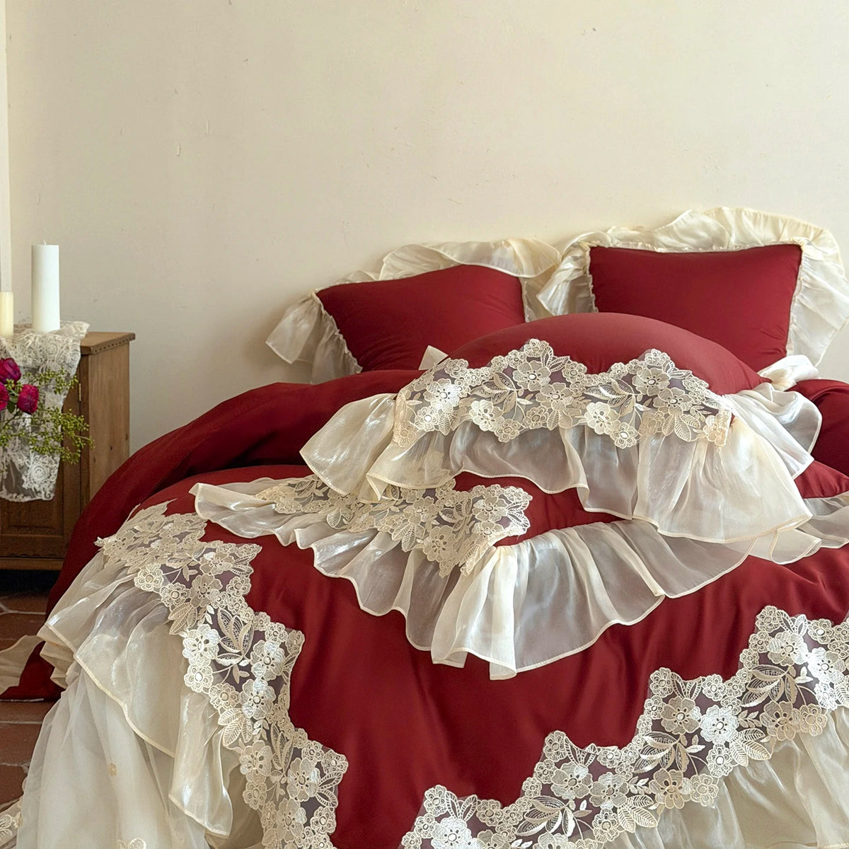 Lace Egyptian Cotton Bedding Set 900TC | Bridal Lace