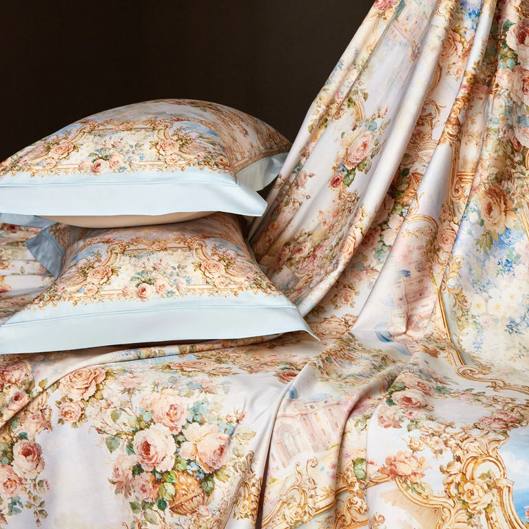 Printed Egyptian Cotton Bedding Set | Garden Border bedding side view