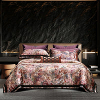 Printed Cotton Silk Blend Bedding Set 1200TC | Rose Tapestry