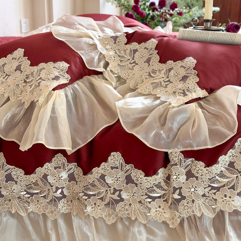 Lace Egyptian Cotton Bedding Set 900TC | Bridal Lace