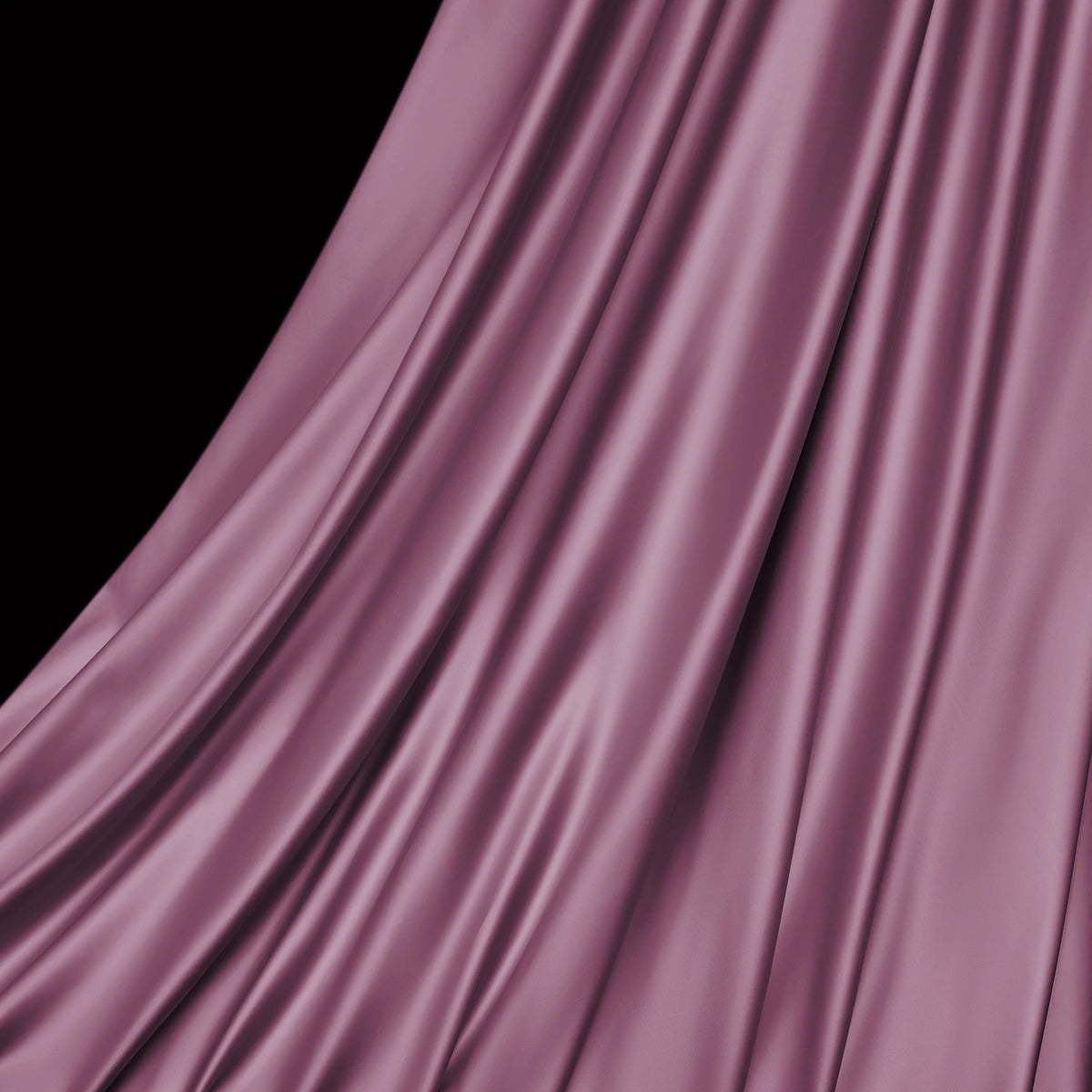 Plain plum satin sheet falling in soft folds