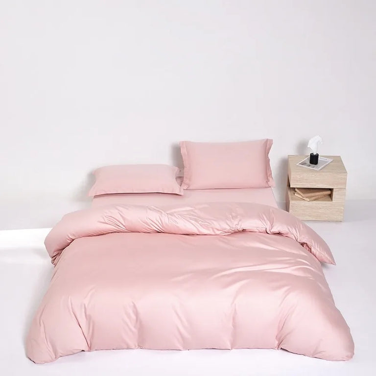 Plain Egyptian Cotton Bedding Set 600TC | Soft Colours in Blush Pink