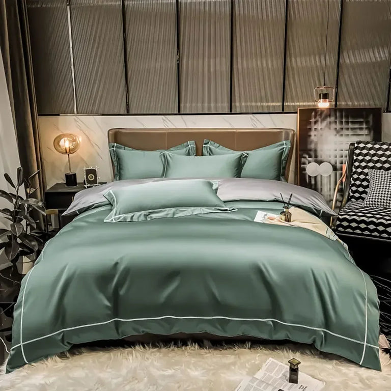 Plain Egyptian Cotton Bedding Set 800TC | Classic Colours in Jade Green
