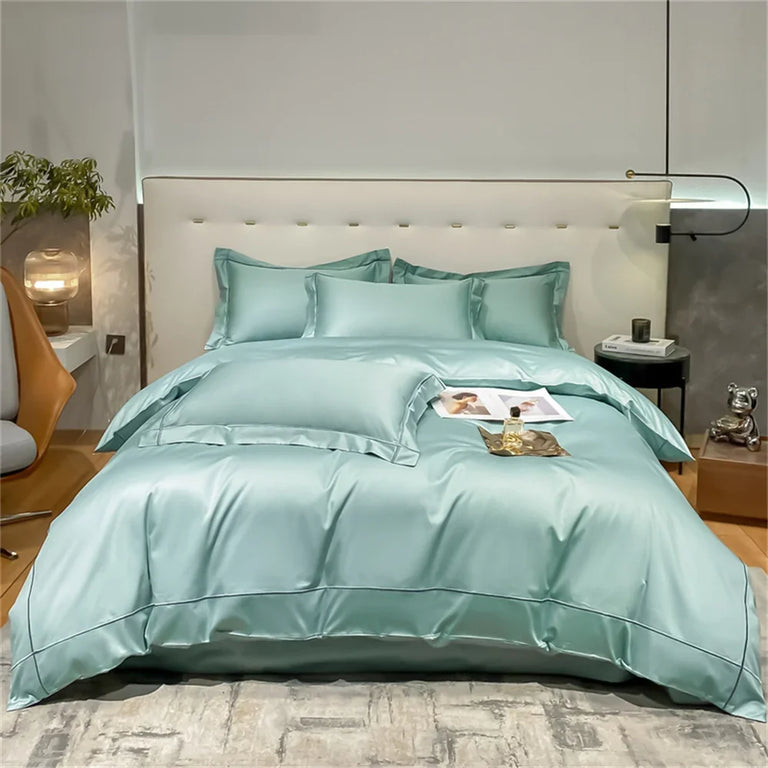 Plain Egyptian Cotton Bedding Set 800TC | Classic Colours in Aqua