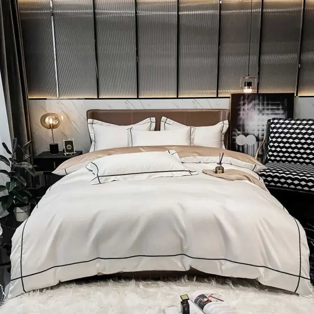 Plain Egyptian Cotton Bedding Set 800TC | Classic Colours in Ivory