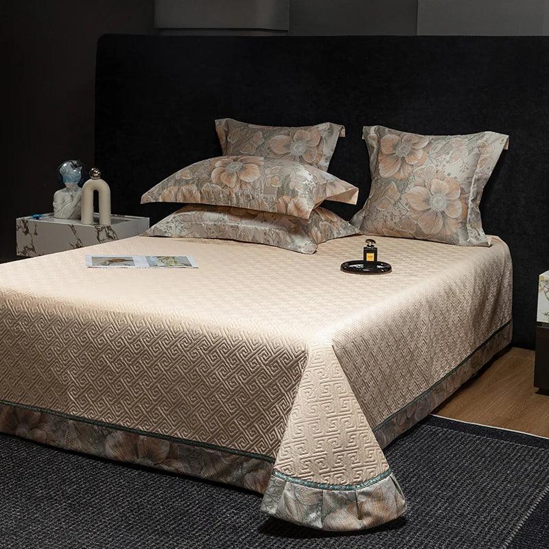 Jacquard Egyptian Cotton Bedding Set 1200TC | Grand Bloom