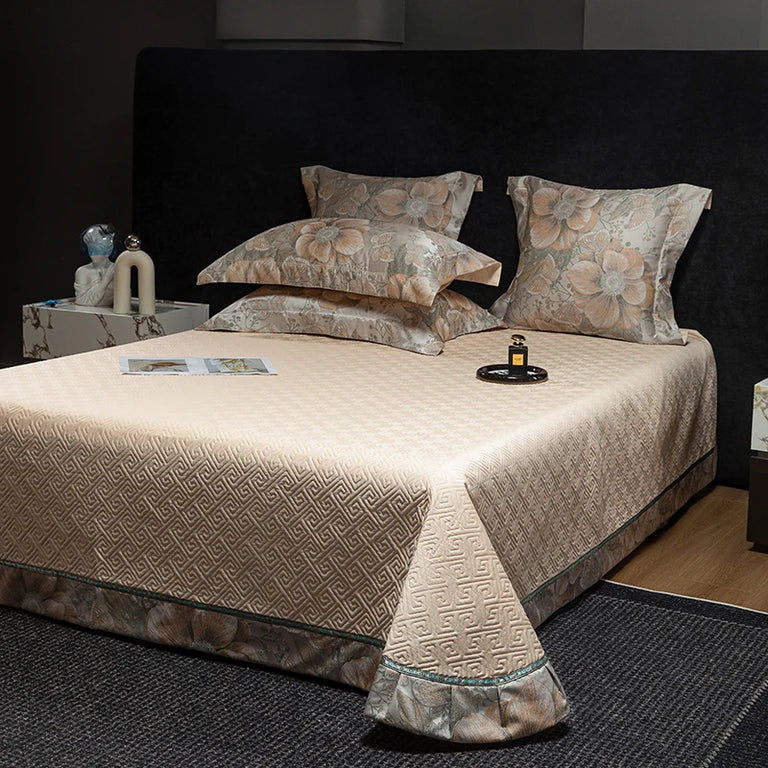 Jacquard Egyptian Cotton Bedding Set 1200TC | Grand Bloom
