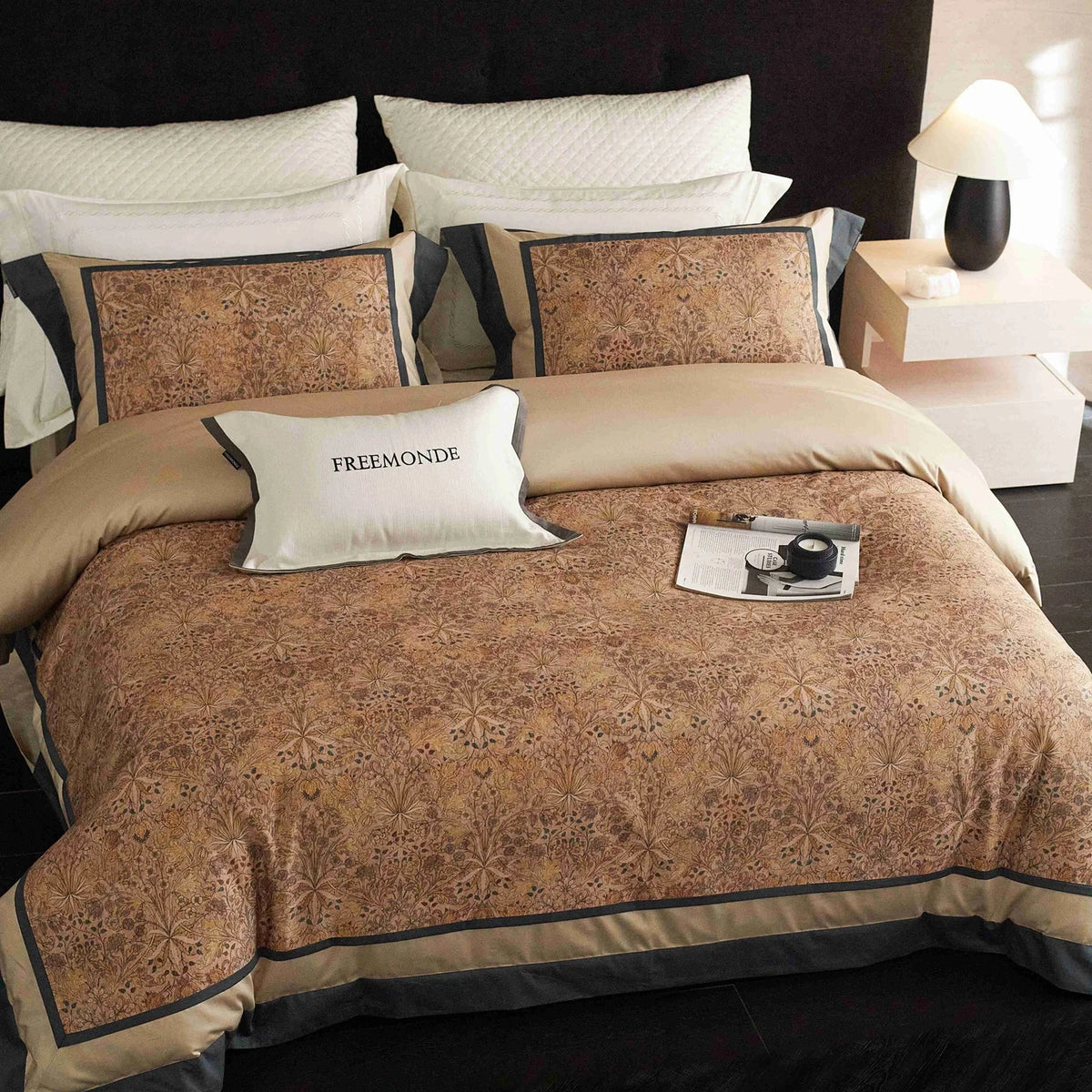 Printed Egyptian Cotton Bedding Set | Copper Paisley duvet cover pattern