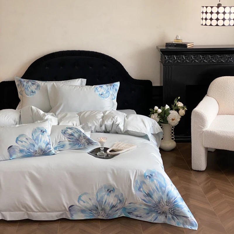 Embroidered Egyptian Cotton Bedding Set 1000TC | Morning Petal - Egyptian Bedding