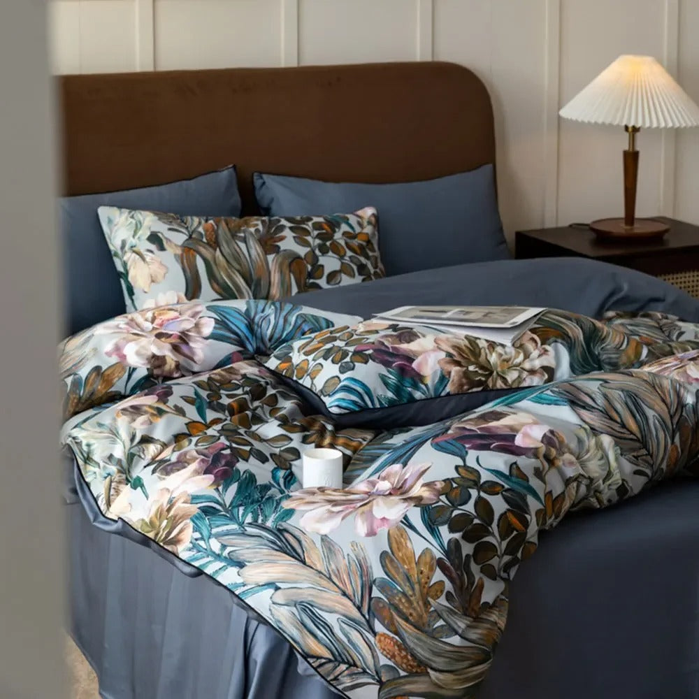 Tropical Leaves Egyptian Cotton Bedding Set - 600TC