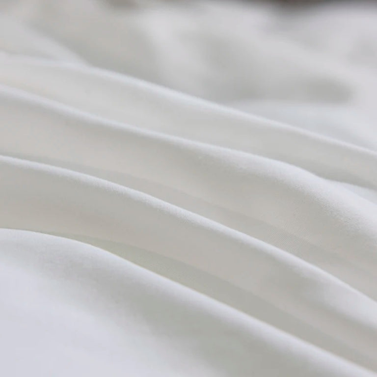 White Silver Butterfly Embroidery Cotton Bedding Set - 400TC