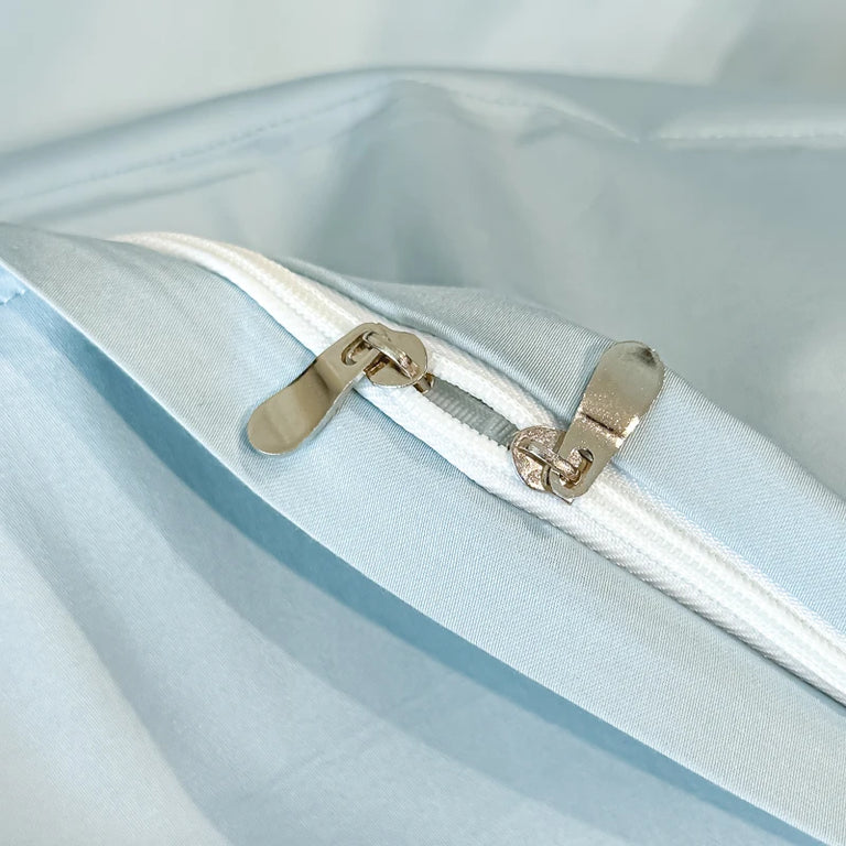 Embroidered Egyptian Cotton Bedding Set 800TC | Fawn Garden hidden zip close up
