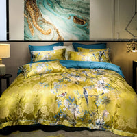 Floral Egyptian Cotton Bedding Set 1000TC | Mustard Garden
