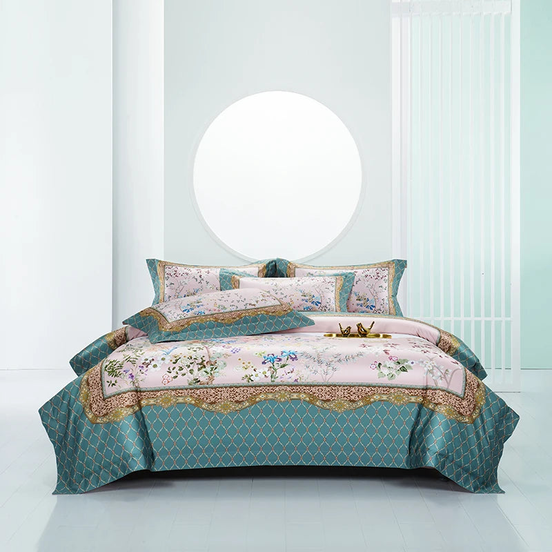 Floral Egyptian Cotton Bedding Set 1000TC | Rose Lattice - Egyptian Bedding