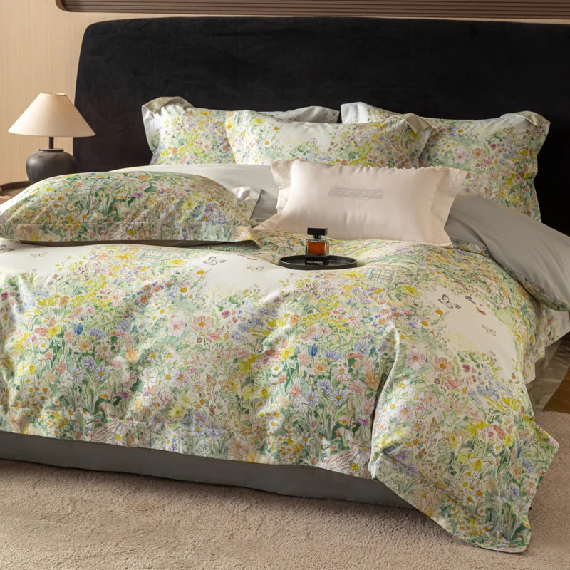 Floral Egyptian Cotton Bedding Set 1000TC | Spring Garden - Egyptian Bedding
