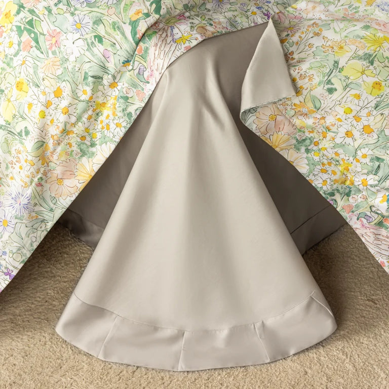 Floral Egyptian Cotton Bedding Set 1000TC | Spring Garden grey sheet