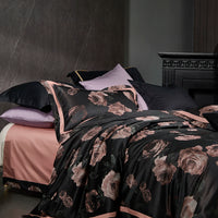 Floral Egyptian Cotton Bedding Set 1200TC | Black Rose