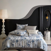 Floral Egyptian Cotton Bedding Set 800TC | Blue Watercolour