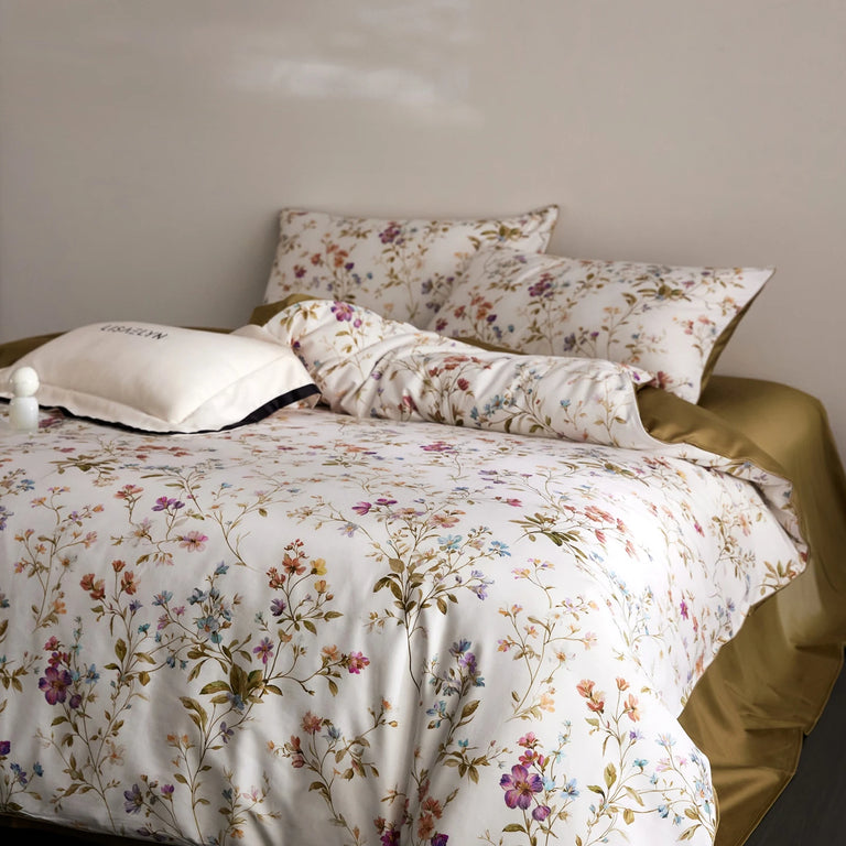 Floral Egyptian Cotton Bedding Set 800TC | Honey Meadow bedding front view