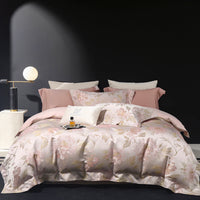 Jacquard Egyptian Cotton Bedding Set 1000TC | Blush Blossom