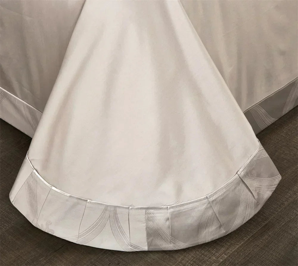 Jacquard Egyptian Cotton Bedding Set 1000TC | Champagne Trellis duvet cover border detail