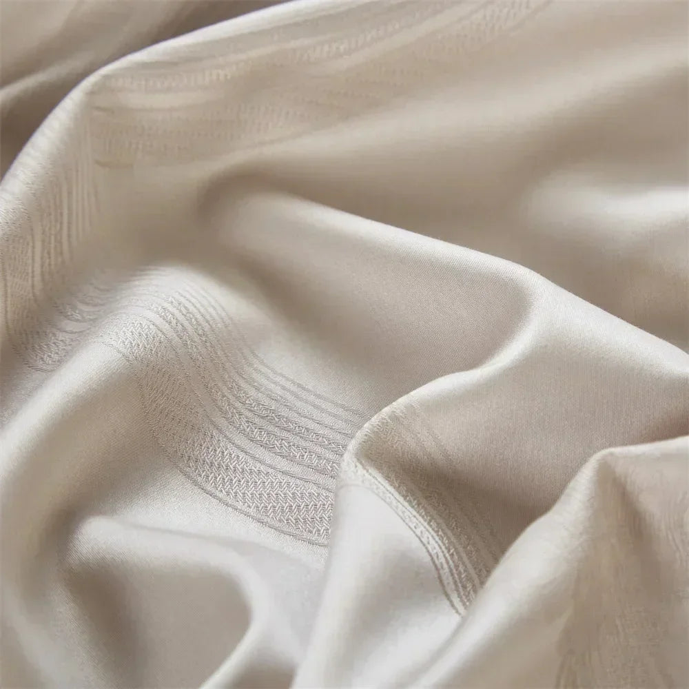 Jacquard Egyptian Cotton Bedding Set 1000TC | Champagne Trellis jacquard fabric close up