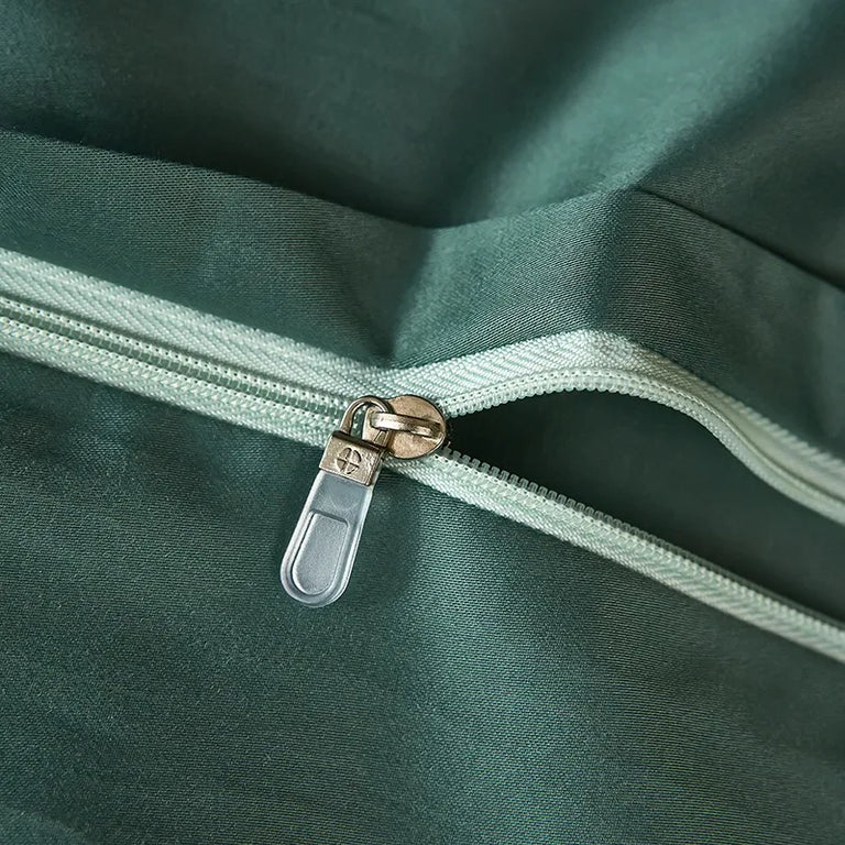 Jacquard Egyptian Cotton Bedding Set 1200TC | Jade Garden hidden zip close up