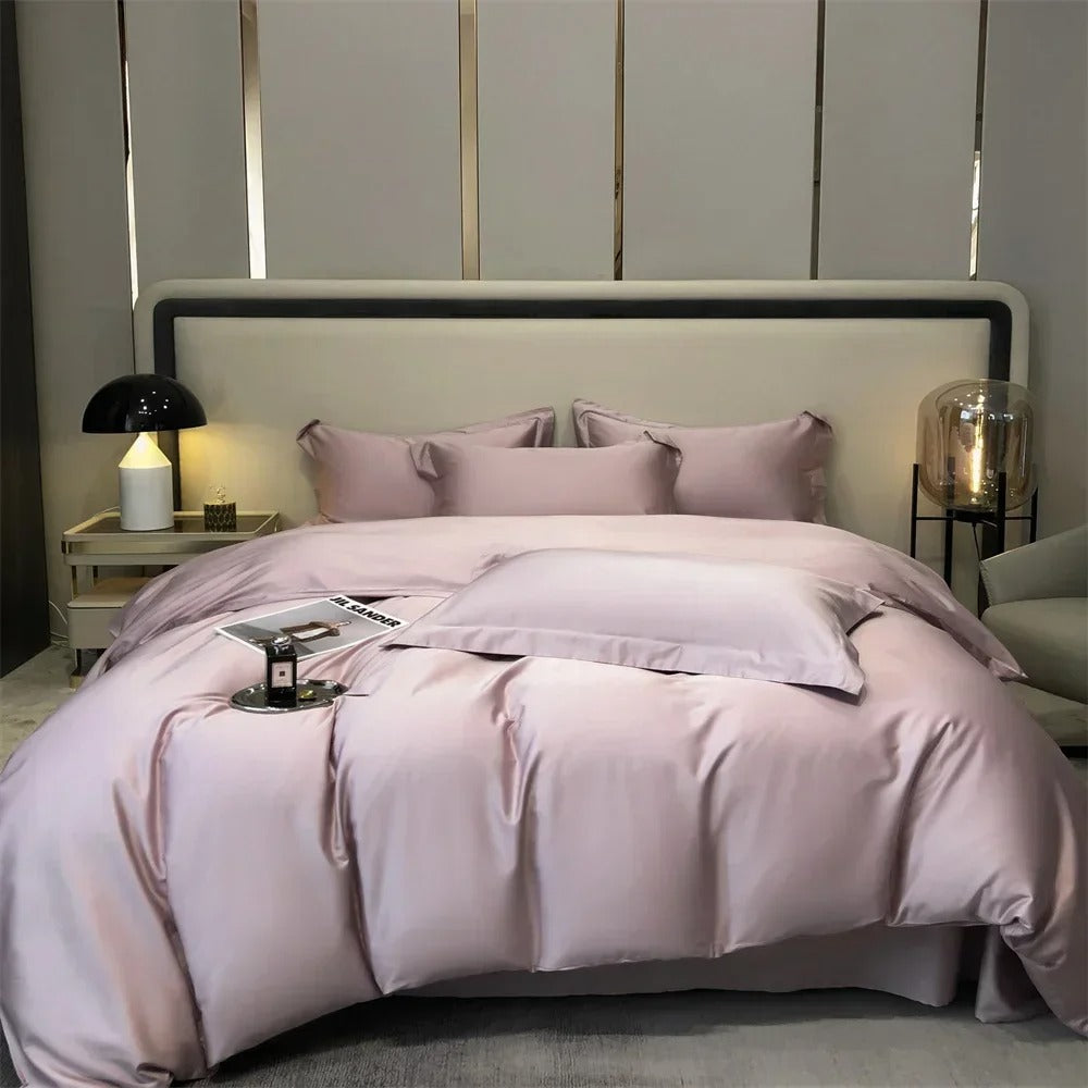 Luxurious Beige Stain Egyptian Cotton Bedding Set with Duvet Cover - 600TC