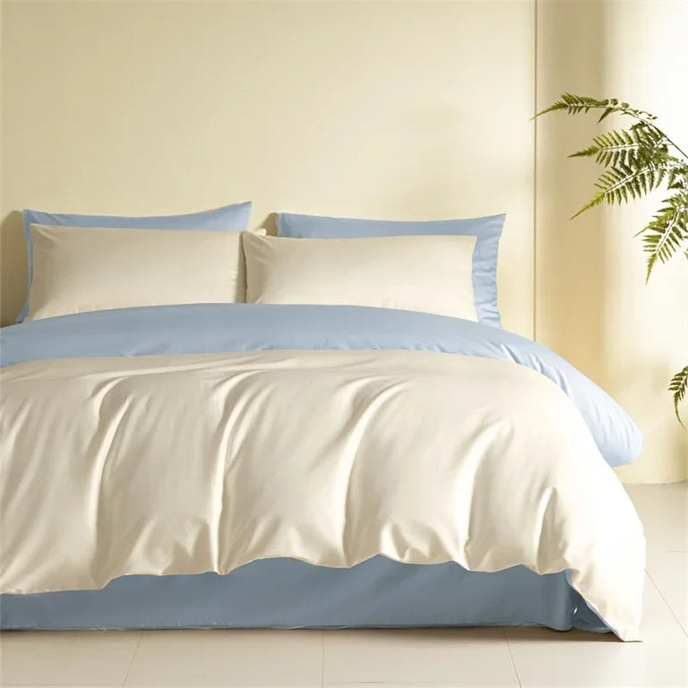 Pastel Colors Egyptain Cotton Bedding Set with Duvet Cover - 600TC