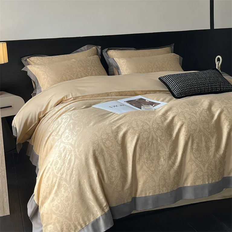 Luxury Lyocell Cotton Jacquard Bedding Set with Duvet Cover - 1000TC