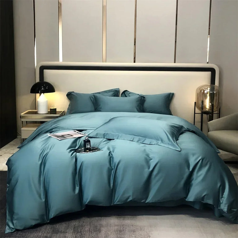 Luxurious Beige Stain Egyptian Cotton Bedding Set with Duvet Cover - 600TC